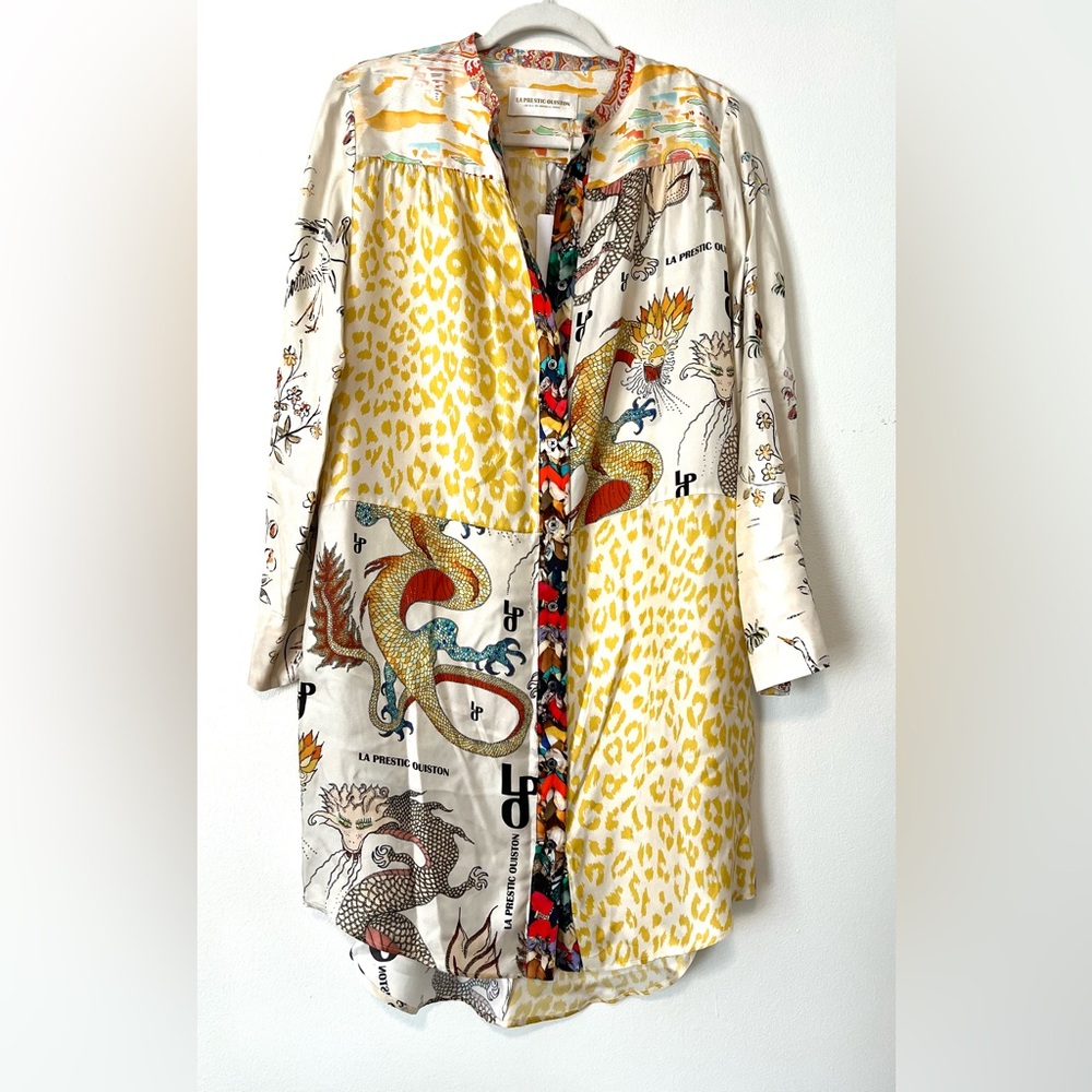 LA PRESTIC Ouiston Open It Mao Collar Blouse Dress